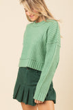 Oversized Ribbed Knit Sweater in Sage