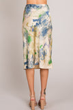 Blue Watercolor Tie Dye Midi Skirt