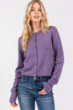 Cropped Cashmere Button Front Cardigan