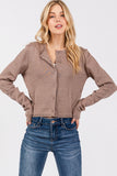 Cropped Cashmere Button Front Cardigan