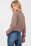 Cropped Cashmere Button Front Cardigan