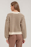 Striped Knit Polo Top