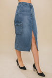 Denim Cargo Skirt