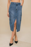 Denim Cargo Skirt