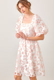 Pink Floral Chiffon Dress