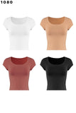 Round Neck Cap Sleeve Tee