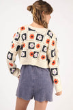 Multi-Color Floral Crochet Cardigan