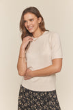 Soft Touch Short Sleeve Sweater in Oatmeal