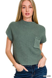 Mock Neck Cropped Sweater