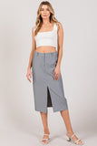 Pinstriped Twill Trouser Style Skirt
