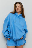 Oversized Organic Cotton Hoodie in Blue