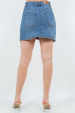 Button Front Denim Skirt