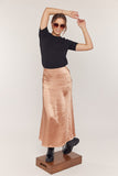 Stretch Satin Maxi Skirt