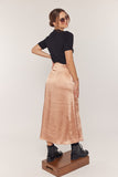 Stretch Satin Maxi Skirt