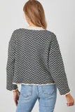 Herringbone Jacquard Knit Cardigan