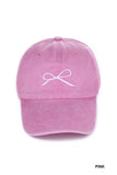 RIBBON EMBROIDERED WASHED COTTON CAPS