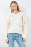 Flower Patterned Sweater