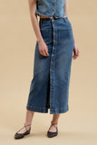 Denim Button Down Midi Skirt