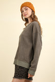 Oversized Soft Textured Sweatshirt