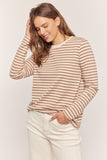 Striped Long Sleeve Knit Top