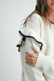 Ruffled Shoulder Sweater