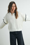 Ruffled Shoulder Sweater