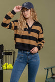 Collared Wide Striped Top