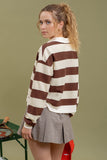 Collared Wide Striped Top