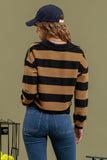 Collared Wide Striped Top