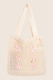 Mini Satin Ribbon Charms Knitted Tote Bag