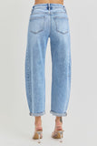 High Rise Barrel Leg Jeans