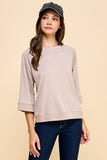 Basic Solid French Terry Top