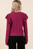 Ruffled Shoulder Sweater