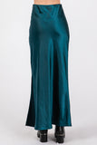 Solid Satin Bias Maxi Skirt