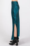 Solid Satin Bias Maxi Skirt