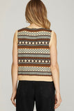 Geometric Striped Sweater Vest