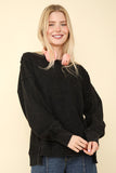 Curvy Mineral Washed Long Sleeve Top