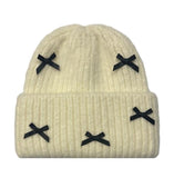 Knit Beanie with Bows