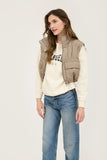 Cropped Cargo Puffer Vest