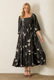 Floral Pleated Maxi Dress