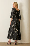 Floral Pleated Maxi Dress