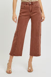 High Rise Cropped Barrel Leg Jeans