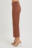 High Rise Cropped Barrel Leg Jeans