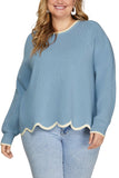 Curvy Scallop Hem Sweater