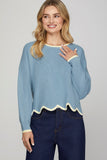 Scalloped Hem Sweater