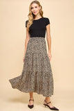 Tiered Animal Print Skirt