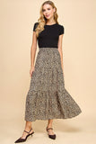 Tiered Animal Print Skirt