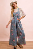 Floral Wide Leg Overalls