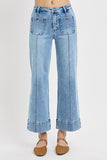 Front Seam Wide Leg Jeans