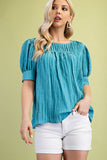 Short Sleeve Pleated Top
